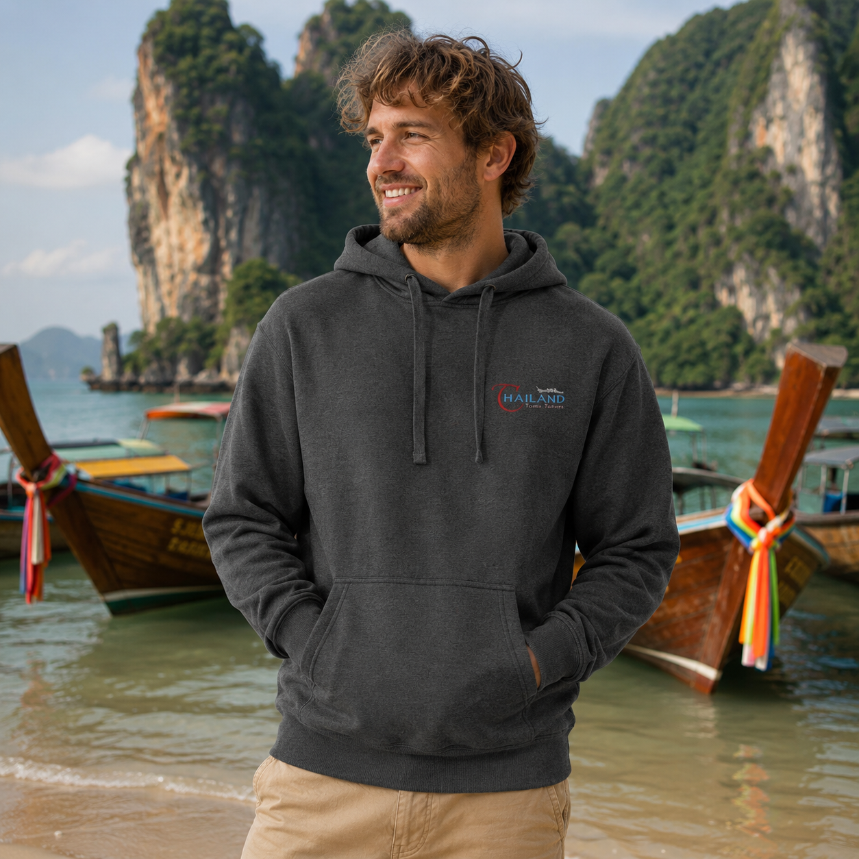 Unisex Premium-Hoodie mit gestickten Logo