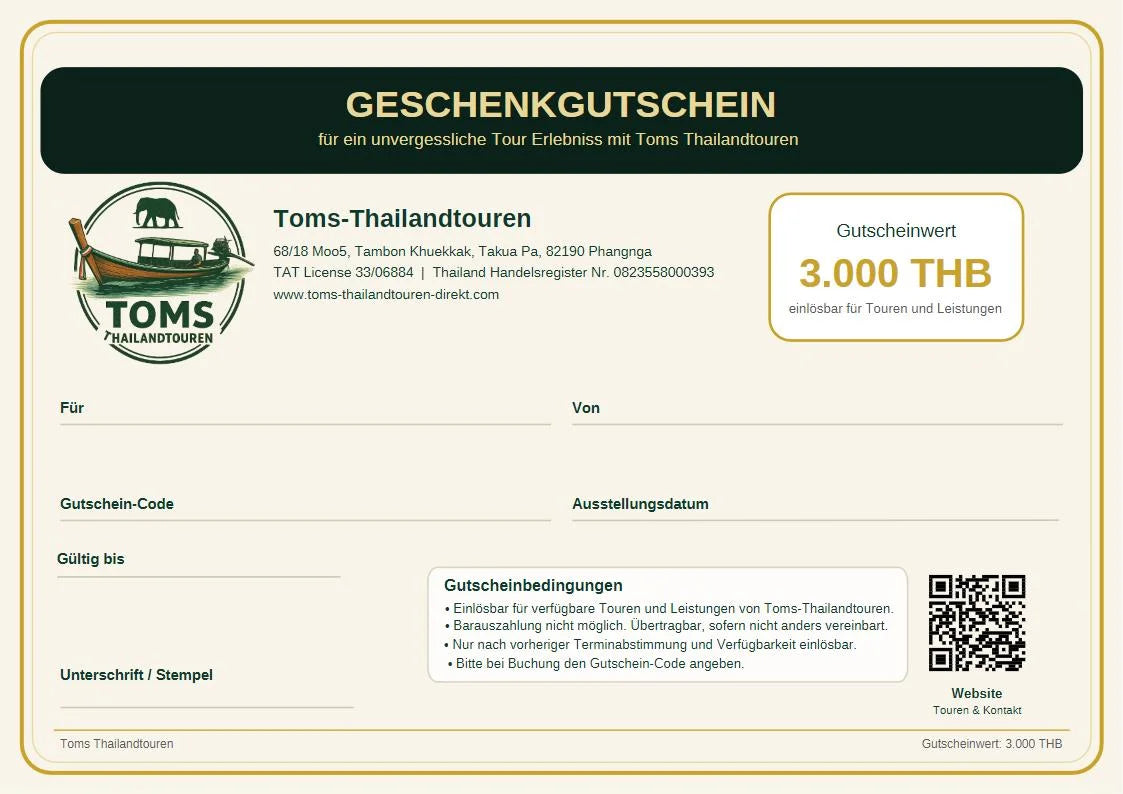 Tour Gutschein – 3.000 THB